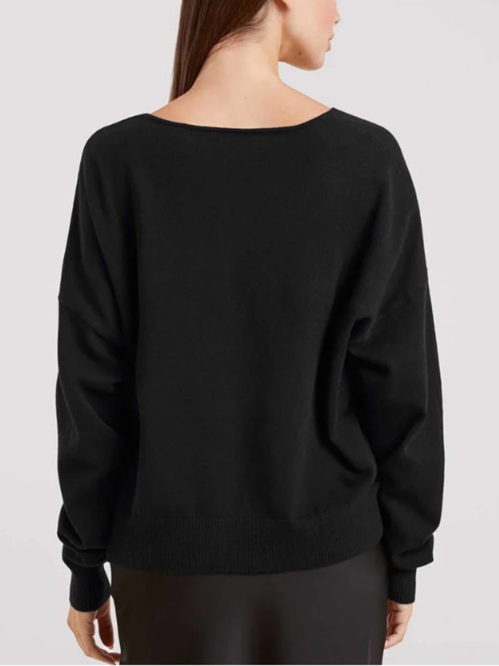 nuuds Luxe Knit Black V-Neck‎ Relaxed Sweater XL - Picture 3 of 13